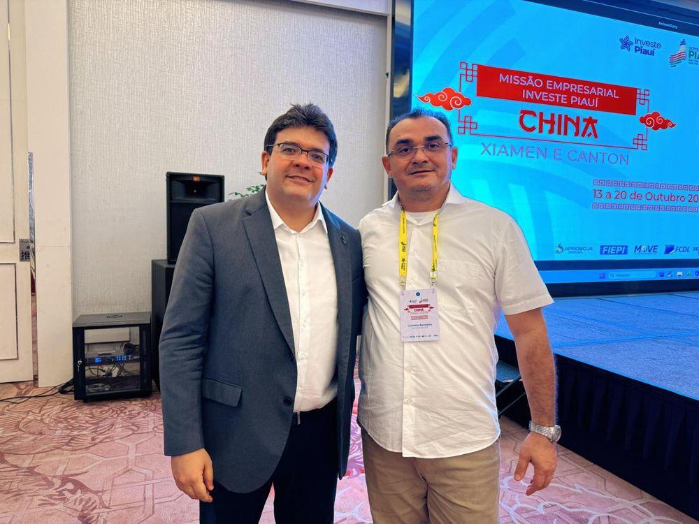 Governador Rafael Fonteles e o empresário Luciano Bandeira (CCOM)