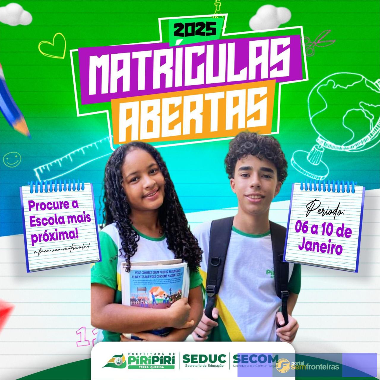 Matrículas para o ano letivo de 2025 seguem até próximo dia 10 de janeiro 