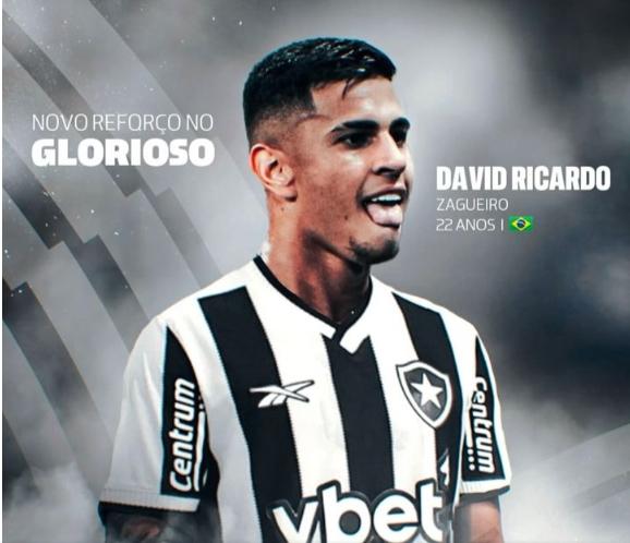 Piauiense David Ricardo e anunciado como novo reforço do Botafogo