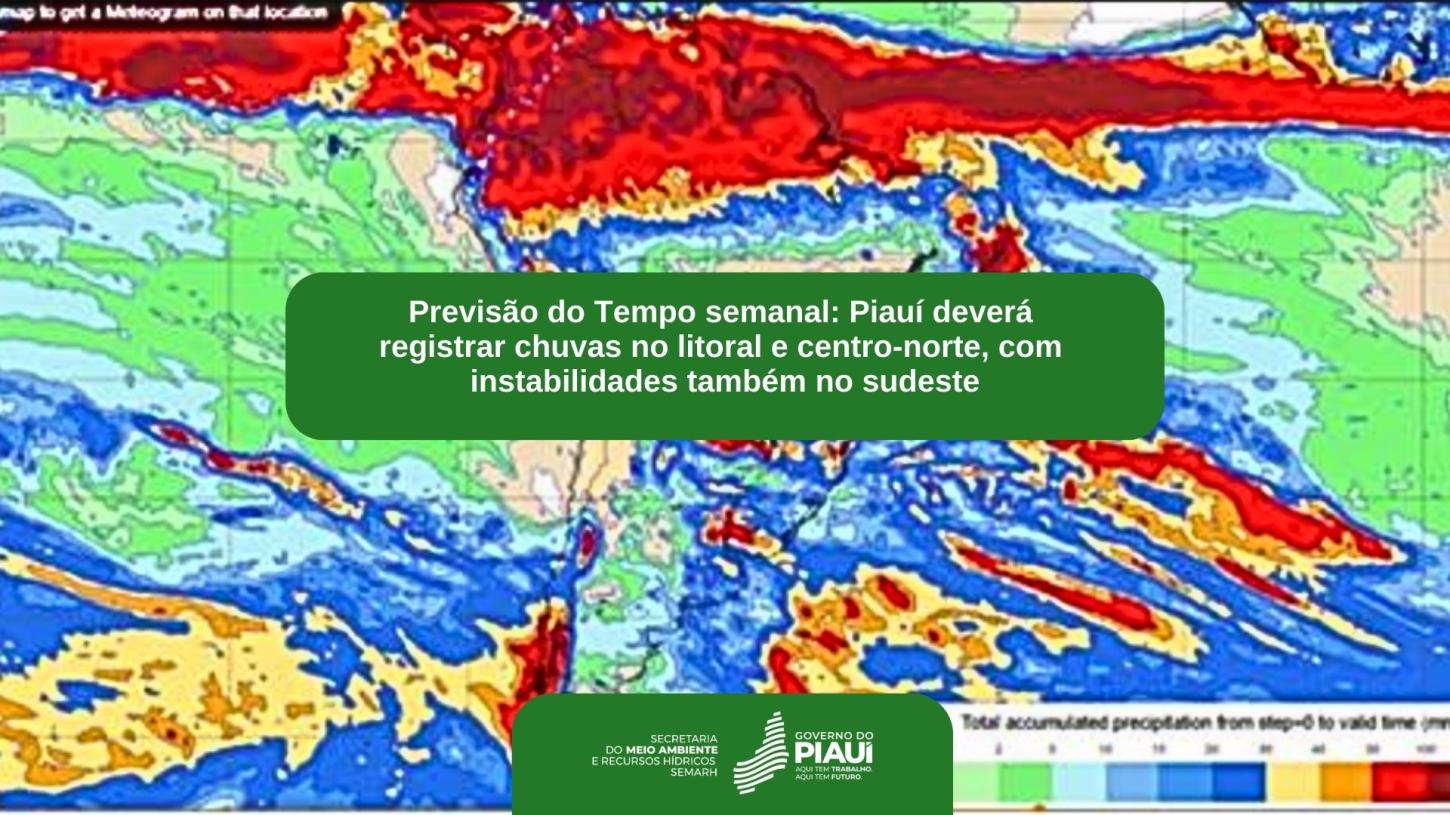 Piauí terá semana chuvosa nas regiões Norte e Centro-Norte, alerta Semarh