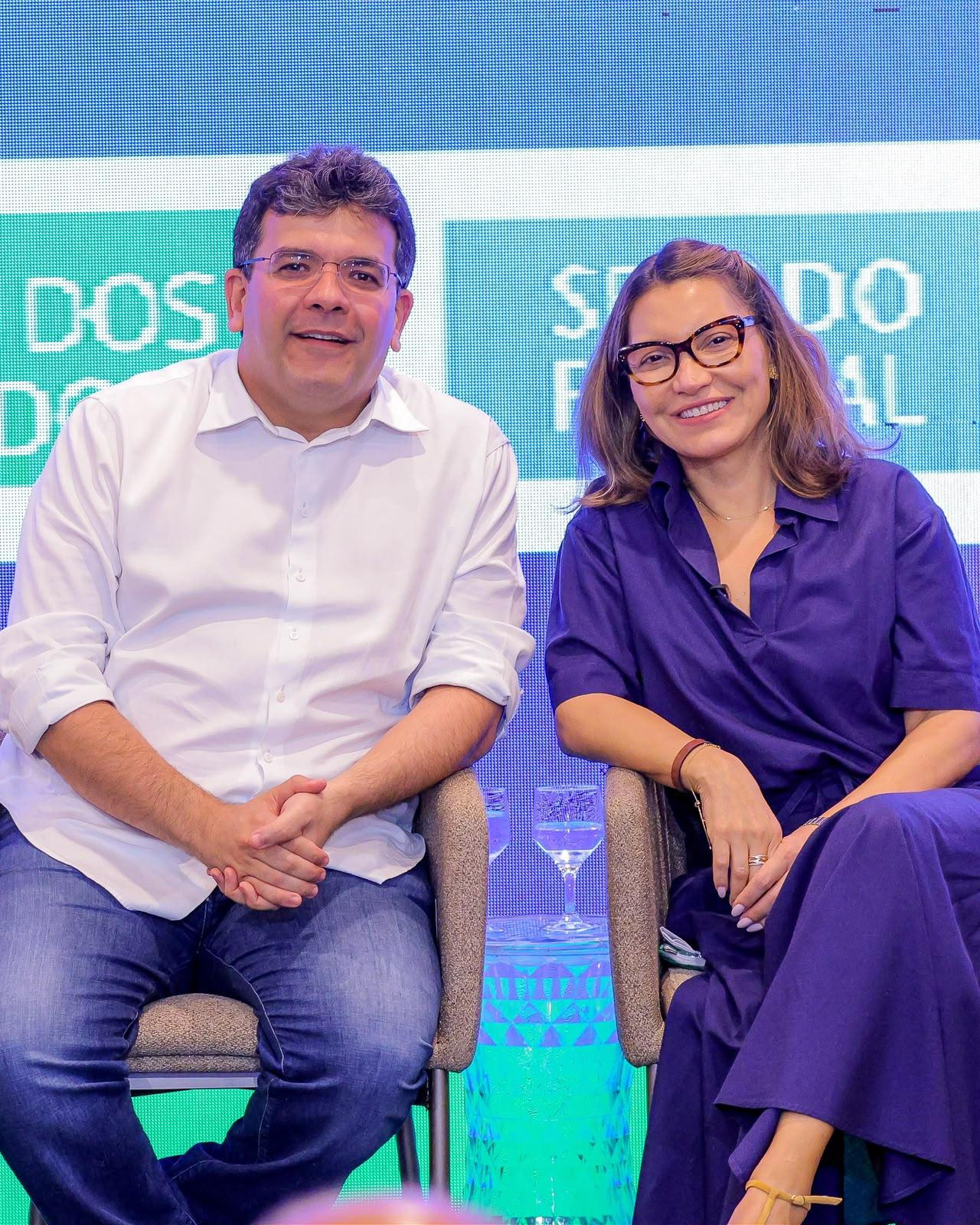 Governador Rafael e a primeira-dama do Brasil, Janja Lula da Silva