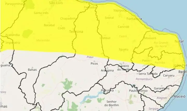Piauí enfrenta ondas de calor, mas litoral e Norte seguem sob alerta de chuvas