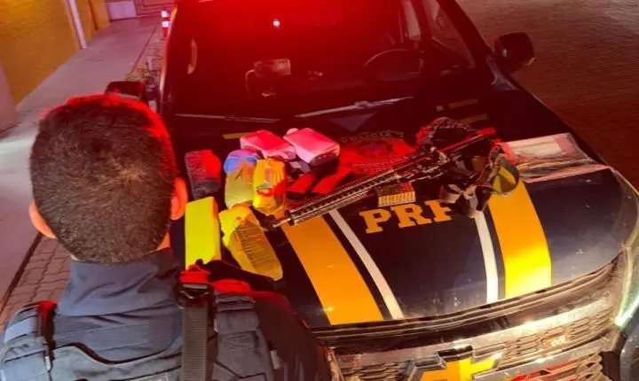 PRF apreende fuzil, drogas e mais de 200 munições durante abordagem no litoral do Piauí
